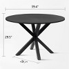 5-Piece Round Dining Table Set for 4,  Bouclé Fabric Mesh Rattan Backrest Dining Room Chair Set Of 4 with Black Legs for Apartment-Maison Boucle - 3 of 4