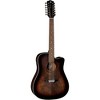Luna Art Vintage Dreadnought Cutaway Acoustic-Electric 12-String Guitar Brown Burst - 3 of 4