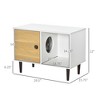Skyzone Modern Wooden Cat House with Soft Cushion, Elevated Kitten Condo Side Table with Storage & - 2 of 4