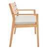 Modway Marina Outdoor Patio Loveseat – Teak Wood Frame with All-Weather Cushions in Natural Navy Finish - 3 of 4