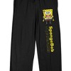 Spongebob Squarepants Spongebob Half Tone Text Men's Black Sleep Pajama Pants - 2 of 4