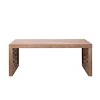 47" Farmhouse Carved Wood Coffee Table,Rectangular Coffee Table with Natural Finish,Handcrafted Design Living Room Coffee Table-Koiai - 3 of 4