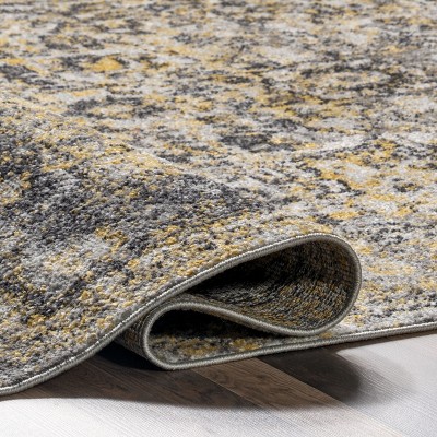 Vintage Medallion Gold 38" Rectangular Synthetic Area Rug
