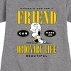- Peanuts - Dog Friend Make Ordinary Life Beautiful Graphic Short Sleeve Fleece Dress - 2 of 4