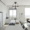 PAKOKULA Farmhouse 3-Light Matte Black Globe Semi-Flush Mount Ceiling Light with Clear Glass Shade - 4 of 4