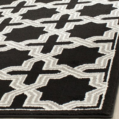 Gray Geometric 8' x 10' Reversible Cotton Synthetic Rug