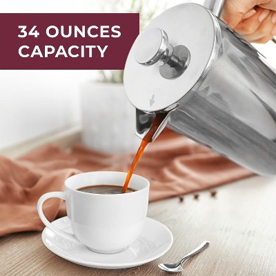 Stainless Steel Double Insulated French Press Coffee Maker