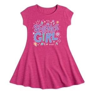 Girls' - Instant Message - Science Girl Fit & Flair Cap Sleeve Graphic Dress - 1 of 3
