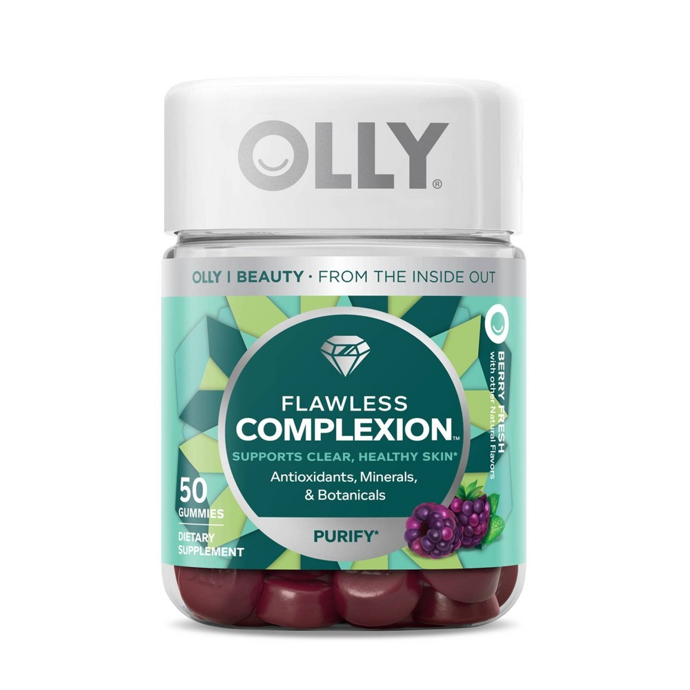Photos - Vitamins & Minerals Olly Flawless Complexion Chewable Gummies - Berry Fresh - 50ct 