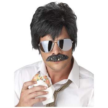 California Costumes Ace Detective Costume Wig and Moustache (Black/Silver)