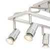 Pro Track Sven 6-Head LED Ceiling Track Light Fixture Kit Spot Light GU10 Silver Brushed Nickel Finish Metal Modern Cage Kitchen Bathroom 22" Wide - 3 of 4