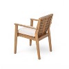 MOEPISY Set of 2 Patio Dining Chair, Sturdy Acacia Wood, Comfortable Waterproof Seating, 400 lbs Capacity, Brown Color Frame - 3 of 4