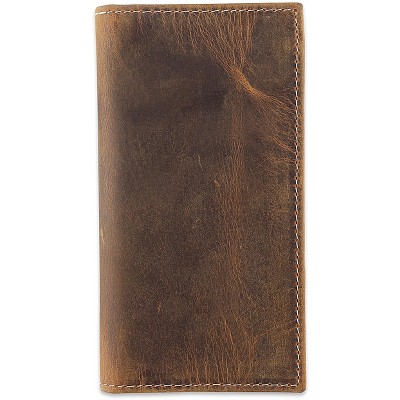 Generic Men's RFID Vintage Look Genuine Leather Long Bifold Wallet Checkbook Wallets