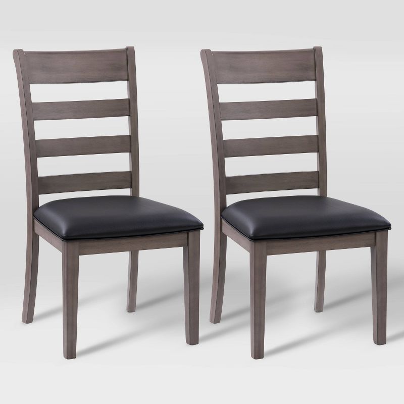 Set of 2 New York Wood Dining Chairs Washed Gray - CorLiving, 1 of 13