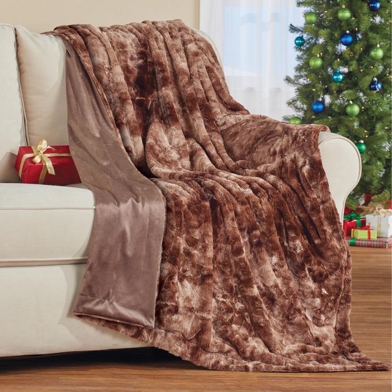 Collections Etc Tie Dye Faux Fur Throw, 2 of 4