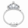 Slickblue Polished Stainless Steel Crown CZ Ring - Clear Synthetic Stone, Women's Engagement Ring, Size 5-10 - 4 of 4