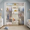 Besiost 5FT Closet Organizer with Wood Drawers and Cubbies, Small Closet System with 5 Hanging Rods - 3 of 4