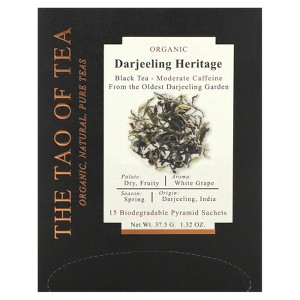 The Tao of Tea Organic Darjeeling Heritage, Black Tea, 15 Pyramid Sachets, 1.32 oz (37.5 g) - 1 of 3