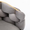 Racxily Modern Leisure Velvet Accent Chair - Lazy Person Single Sofa Chair, Unique Knitting, Soft Touch, 5 Colors for Bedroom & Household Dresser - 3 of 4