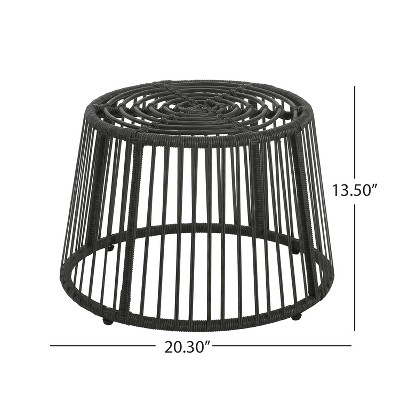 Gray Faux Rattan 2-Person Outdoor Chat Set with Cushions