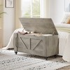 Garvee Storage Chest, Storage Trunk With 4 Wheels,39.4'' Wooden Storage Bench With 2 Safety Hinges,Entryway Bench With Storage for Living Room,Gray - 3 of 4