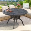 Round 47.24-inch Cast Aluminum Patio Dining Table with a 1.88-inch with Umbrella Hole - 3 of 4