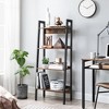 VASAGLE 4-Tier Bookshelf Ladder Bookcase for Home Office, Living Room, Bedroom, Kitchen, Rustic Brown and Ink Black - 3 of 4