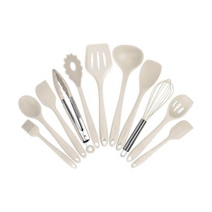 Itopfox Kitchen Utensil Set - 11-Piece Colorful Silicone Cooking Tools with Spatula, Spoon, Tongs, Whisk & More - Heat Resistant & Dishwasher Safe - 1 of 4