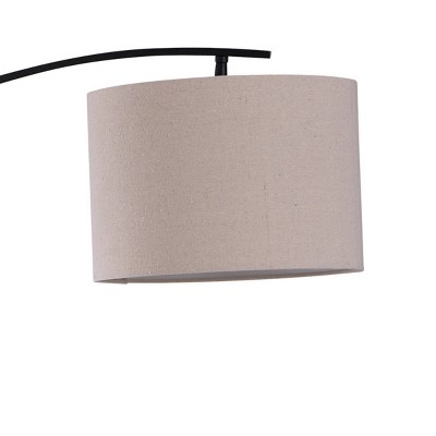 Dudley Adjustable Black and Brass Metal Arc Floor Lamp