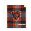 NFL Chicago Bears Plaid Steel Royal Plush Faux Shearling Blanket - 3 of 3
