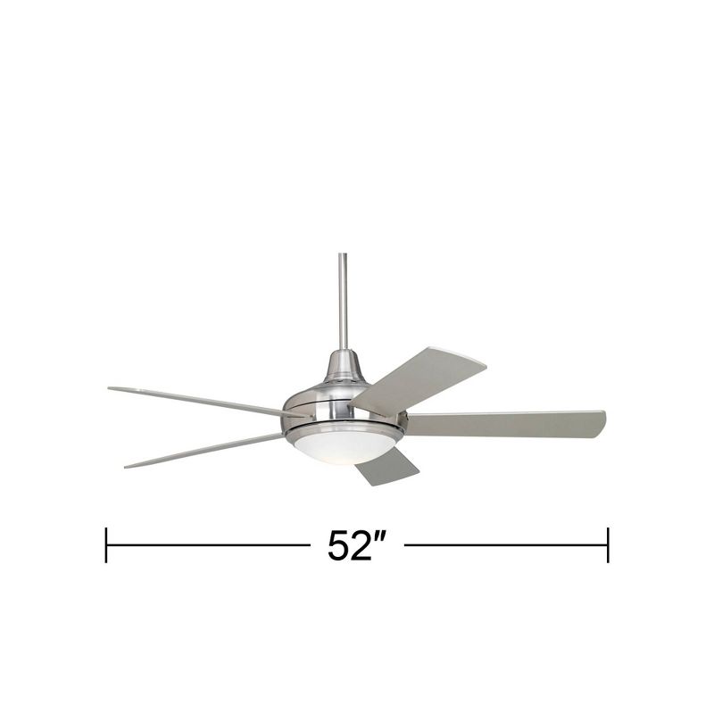 52" Casa Vieja Compass Modern Indoor Ceiling Fan with Dimmable LED Light Remote Control Brushed Nickel Silver for Living Room Kitchen House Bedroom, 4 of 9