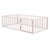 TIRAMISUBEST Twin/Full/Queen Size Metal Floor Bed Frame with Fence and Door, Floor Montessori Bed Toddler Bed with Fence Guardrails - 4 of 4