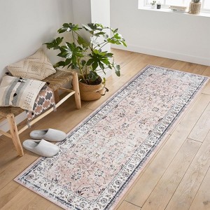 Fulvari Runner Rug for Hallways Kitchen Non Slip Soft Floral Carpet Washable Runner Rugs with Rubber Backing - 1 of 4