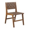LIVN CO. Mid-Century Woven Brown Faux Leather Dining Chairs Set of 2 - 3 of 4