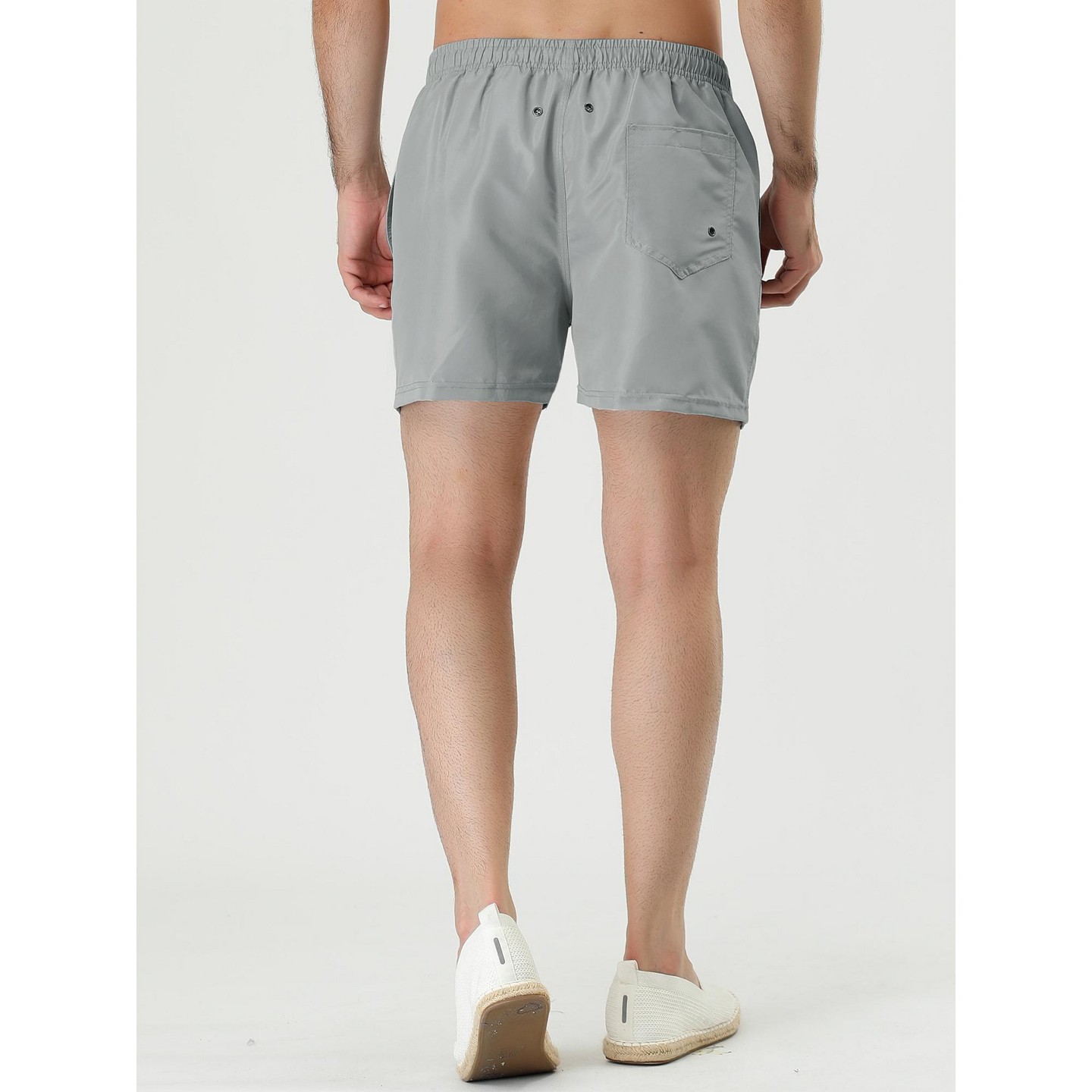 Мужские шорты Lars Amadeus Solid Color Holiday Drawstring Waist Mesh Lining Lightweight Board Shorts 2 Packs Gray/Green 34, цвет: Серый — фото 4