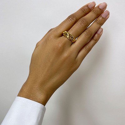 Adornia Tarnish Resistant 14k Gold Plated Interlocking Rings - image 2