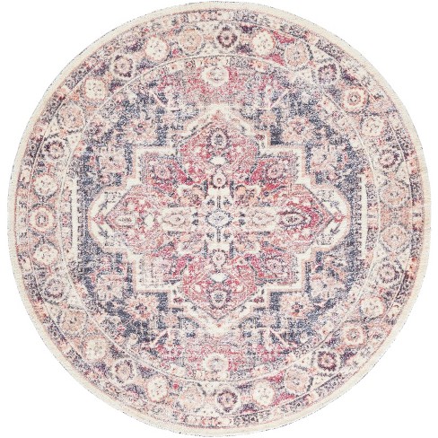 Classic Vintage Clv203 Hand Tufted Rug - Red/blue - 6' Round - Safavieh :  Target