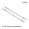 Unique Bargains Stainless Steel Lanyard Cable Eyelets Ended Security Wire Rope Silver 4 Pcs - 3 of 4