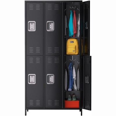 6 Doors Employee Lockers for Office, Metal Sorage Locker Combination, Lockable Employees Metal Locker With Door, Industrial Storage Lockers for Home