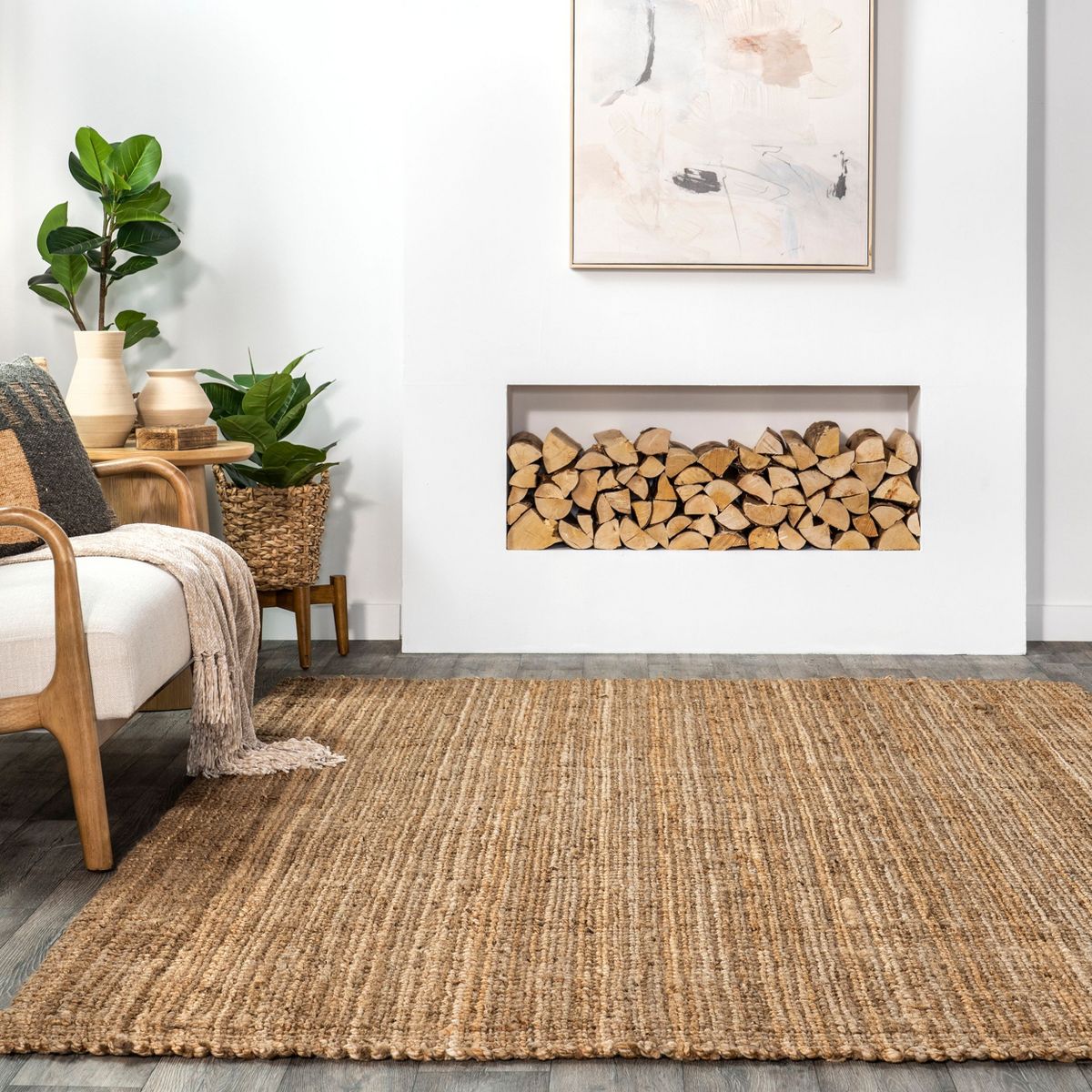 Nuloom Ashli Solid Farmhouse Jute Indoor Area Rug - thumbnail 4