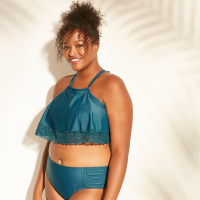 flounce swim top plus size