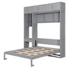 KIGFTSOD Wall Murphy Bed with Desk, Top Cabinet and Storage Shelves, Space Saving Foldable Bed - 3 of 4