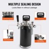 VEVOR Beer Growler Tap System, 64Oz 1.89L Mini Keg, 304 Stainless Steel Pressurized Beer Growler, Keg Growler with Pressure Display, Black - 4 of 4