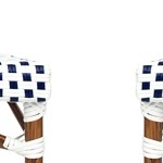 white & navy/natural frame