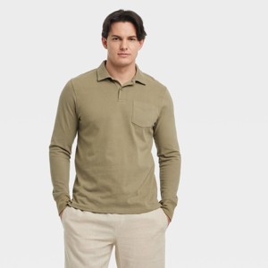 Men's Vintage Long Sleeve Polo Shirt - Goodfellow & Co™ - 1 of 3