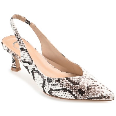 Journee Collection Womens Medium and Wide Width Mikoa Kitten Heel Sling Back Pointed Toe Pumps