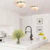 Rennnsan Thoryn 10"W Drum Glass Modern LED Dimmable Flush Mount in Silver - 4 of 4