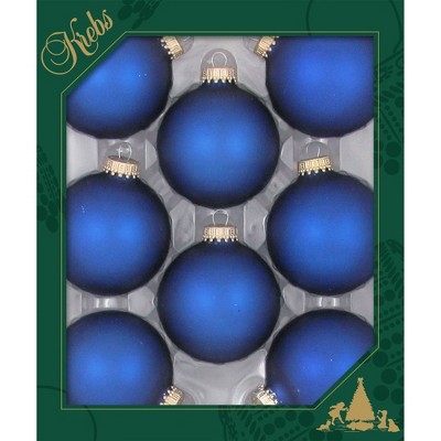 Christmas by Krebs 8ct Royal Blue Matte Christmas Ball Ornaments 2.5" (67mm)