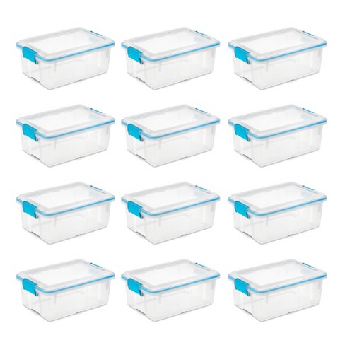 Sterilite 12 Qt Gasket Box, Stackable Storage Bin With Latching Lid And ...