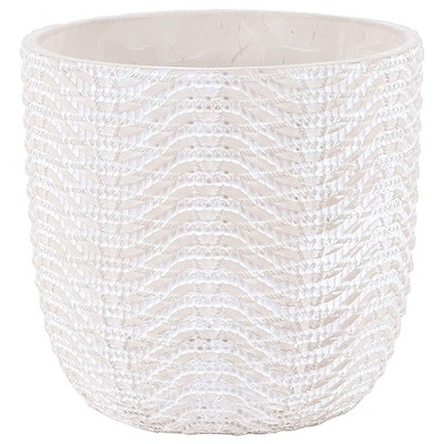Inspirella 6.5 Inch Timeless Hand Painted Glazed Ceramic Round Indoor Outdoor Succulent Plant Pot with Drainage Hole and Plug
